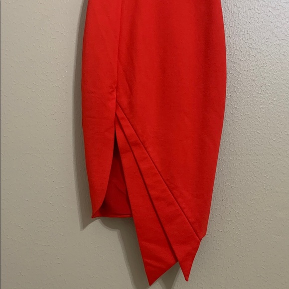 Elliatt Carmen Women’s‎ Midi Dress in Jaffa Red Sleeveless Asymmetrical Small - Picture 3 of 11